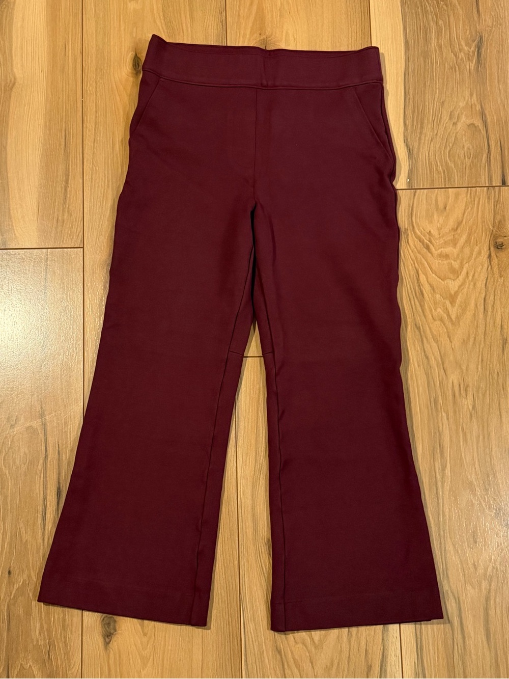 SPANX On the Go Cropped Wide Leg Petite Burgundy Flare